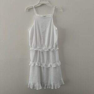 Bar III Dreamy White Ruffle Mini Dress